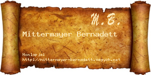 Mittermayer Bernadett névjegykártya